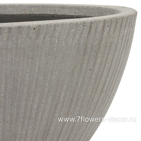 Кашпо Nobilis Marco Vertical stripes rough cement Oval (файкостоун), 44х22хH23 см - фото 2