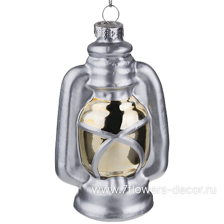 Елочная игрушка Лампада (стекло), 7x5xH11 см - фото 1