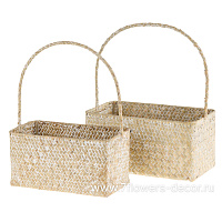 Корзина плетеная (водоросли), 25x15xH12/32 см, 22x12xH11/29 см, набор (2 шт) - фото 1