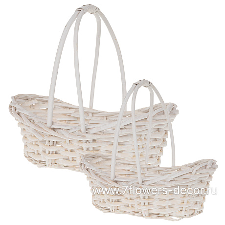 Корзина плетеная (ива), 32x22xH8/26 см, 25x16xH7/21 см, набор (2 шт) - фото 1