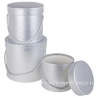 Коробка шляпная, D18xH17 см - D13xH12 см, набор (3 шт), с ручкой - фото 1