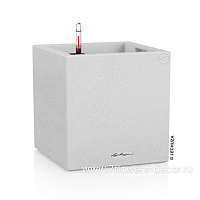 Кашпо Lechuza "Canto Stone Complete quarz white" (пластик), 14x14xH14 см - фото 1