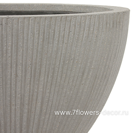 Кашпо Nobilis Marco Vertical stripes rough cement Oval (файкостоун), 53,5х28хH28 см - фото 2