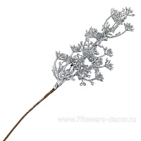 Ветка искусственная (пластик), H28 см, с глиттером - фото 1