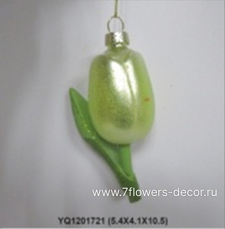 Елочная игрушка Тюльпан (стекло), 5х4хН10,5 см - фото 1