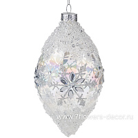 Елочная игрушка "Олива" (стекло), D8xH14 см - фото 1