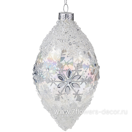 Елочная игрушка Олива (стекло), D8xH14 см - фото 1