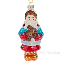 Елочная игрушка "Девочка" (стекло), 4,5x6xH13 см - фото 1