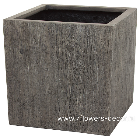 Кашпо полистоун Nobilis Marco Pw-hwoodgrey Cube, 50х50хH50 см - фото 1
