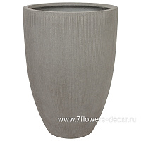 Кашпо Nobilis Marco "Vertical stripes rough cement Vase" (файкостоун), D51,5хH71 см - фото 1