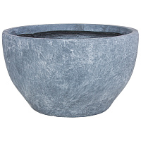 Кашпо Nobilis Marco "Stone graphite Round" (файберглас), D31,5хH18 см - фото 1