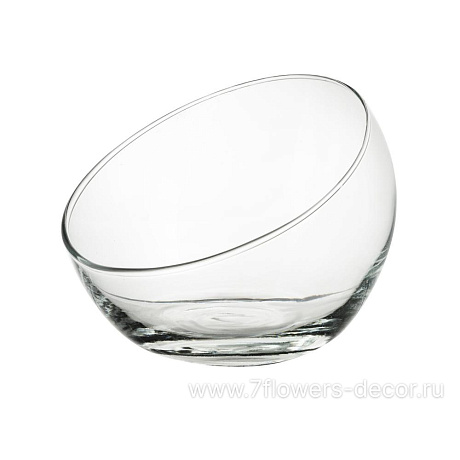 Ваза Анабель шаровая с косым срезом (стекло), D13xH13 см - фото 1