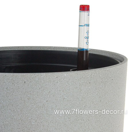 Кашпо PLANTA VITA Cylinder Stone grey с автополивом (пластик), D23xH33 см - фото 3