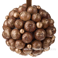 Елочная игрушка "Шар" (дерево), D12 см - фото 1