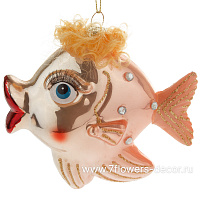 Елочная игрушка "Рыба" (стекло), 11x10xH5 см - фото 1