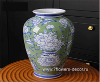 Ваза "Шинуазри Весенний зеленый" (керамика), D19xH30 см - фото 1