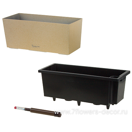 Кашпо PLANTA VITA Balcony Stone sand с автополивом (пластик), 36x15xH15 см - фото 2