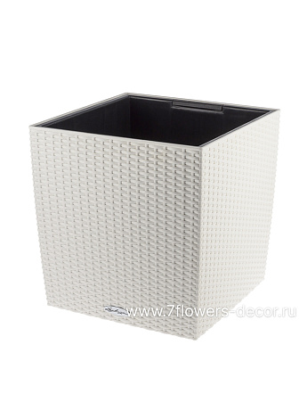 Кашпо Lechuza "Cube Cottage Complete white" (пластик), 50x50xH54 см