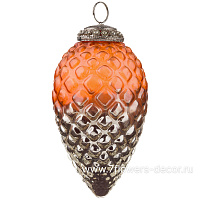 Елочная игрушка "Шишка" (стекло), H13 см - фото 1