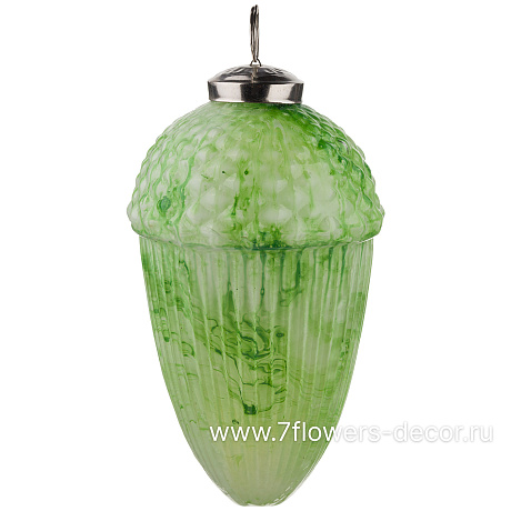 Елочная игрушка Желудь (стекло), H13 см - фото 1