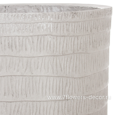 Кашпо Nobilis Marco Waves grey Vase (файберклэй), D37хH60 см - фото 2