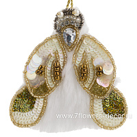 Елочная игрушка "Мотылек" (бисер) - фото 1