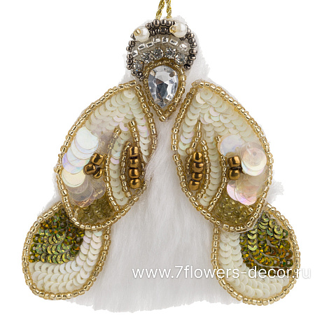 Елочная игрушка Мотылек (бисер) - фото 1