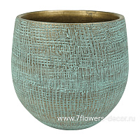 Кашпо Indoor Pottery Pot Ryan Shiny Blue (per 6 pcs.), D18хH16см - фото 1