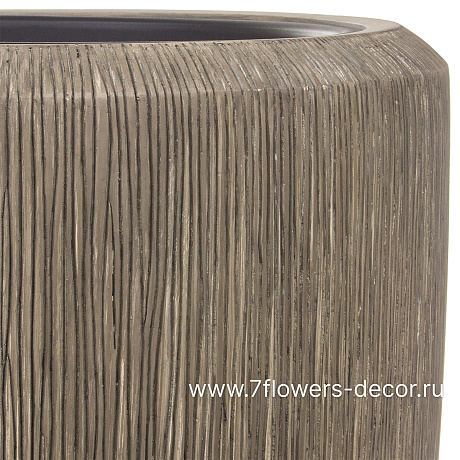 Кашпо Nobilis Marco Pw-woodgrey Round, (полистоун), D55хH52 см, с тех.горшком - фото 2