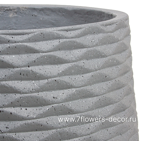 Кашпо Nobilis Marco Cells graphite Jar (файберклэй), D40хH35 см - фото 2