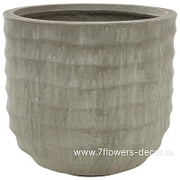 Кашпо Nobilis Marco "Horizontal waves antique green Jar" (файкостоун), D33хH31 см - фото 1
