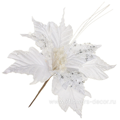 Цветок искусственный Пуансеттия (ткань), D30 см - фото 1