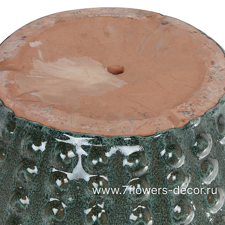 Кашпо Nobilis Marco Ocean Blue Relief Round (керамика), D43хH543 см - фото 4