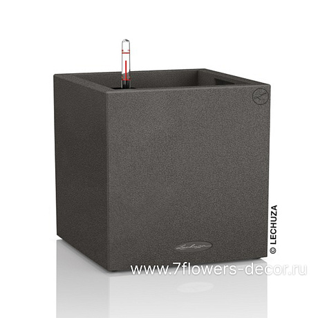Кашпо Lechuza Canto Complete graphite black (пластик), 30x30xH30 см - фото 1