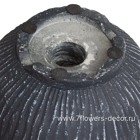 Кашпо Nobilis Marco Ribs graphite Jar (файберклэй), D9хH9 см - фото 4