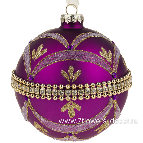 Елочная игрушка Шар (стекло), D10 см - фото 1