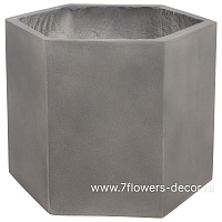 Кашпо Nobilis Marco "Stone graphite Prism" (файберглас), D19хH28 см - фото 1