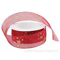Лента декоративная "Звезды", 40 ммx15 м - фото 1