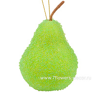 Елочная игрушка "Груша" (бисер, пайетки), 7xH11,5 см - фото 1