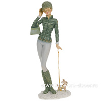 Фигура "Дама с собачкой" (полирезин), 11,5x6,5xH28 см - фото 1