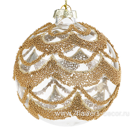 Елочная игрушка Шар (стекло), D10 см - фото 1