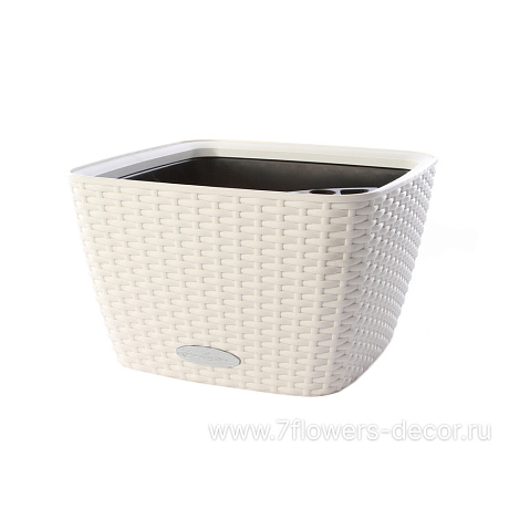 Кашпо Lechuza Bacino Cottage Complete white (пластик), 30x30xH18 см - фото 1