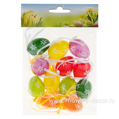 Набор яиц декоративных (пластик), 4 см, (12 шт.) - фото 1
