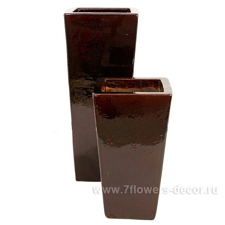 Кашпо (керамика) Brown Kubis, 36х36хH94см