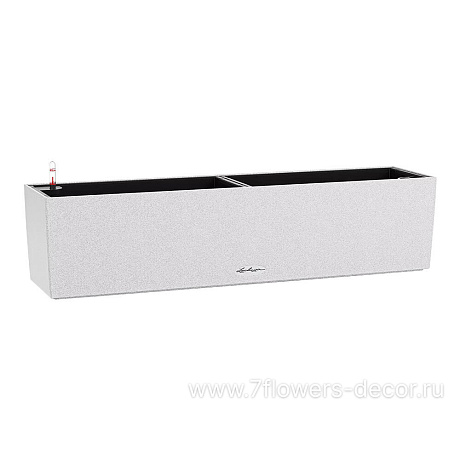 Кашпо Lechuza Balconera Stone Complete quarz white (пластик), 79x19xH19 см - фото 1
