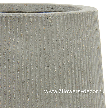 Кашпо Nobilis Marco Vertical stripes rough cement Jar (файкостоун), D29хH43 см - фото 2