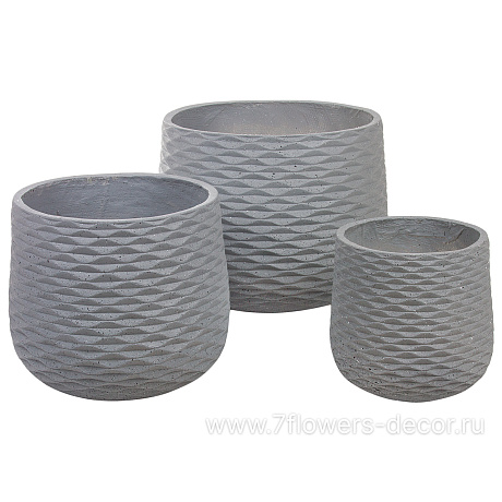 Кашпо Nobilis Marco Cells graphite Jar (файберклэй), D50хH40 см - фото 3