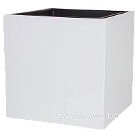 Кашпо Nobilis Marco "Pmlac-white Cube" (полистоун), 50х50хH50 см, с тех.горшком - фото 1