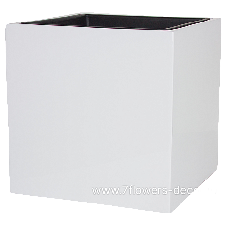Кашпо Nobilis Marco Pmlac-white Cube (полистоун), 50х50хH50 см, с тех.горшком - фото 1