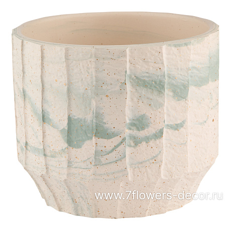 Кашпо "Marble" (керамика), D12xH10 см Белый- (12 x 12, H-10, D-12)
